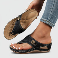 Damen Sandalen Riemen Klettverschluss - Schwarz