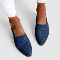 Damen Sandalen Geflochtene Sommer Schuhe Bequeme Freizeit - Blau