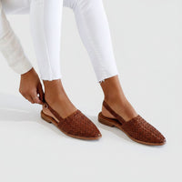 Damen Sandalen Geflochtene Sommer Schuhe Bequeme Freizeit - Braun