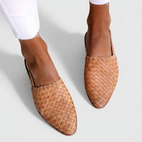 Damen Sandalen Geflochtene Sommer Schuhe Bequeme Freizeit - Hellbraun