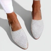 Damen Sandalen Geflochtene Sommer Schuhe Bequeme Freizeit - Weiß