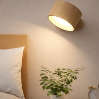 Wandleuchte Kabellos LED Akku Wandlampe Drehbar Dimmbar - Hellbraun