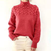 Elva | Gemütlicher Damen-Rollkragenpullover - Hellrot