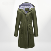 Angelika | Damen Klassisch Kordelzug Regenjacke - Grün