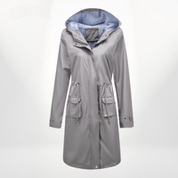 Angelika | Damen Klassisch Kordelzug Regenjacke - Grau