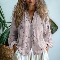 Ronja | Bestickte Bluse mit Blumenmotiven - Hellrosa