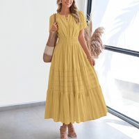Floriana™ Kleid mit Stufenrock und Betonter Taille - Gelb