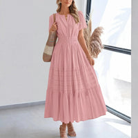 Floriana™ Kleid mit Stufenrock und Betonter Taille - Rosa