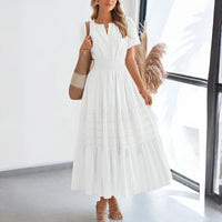 Floriana™ Kleid mit Stufenrock und Betonter Taille - Weiß