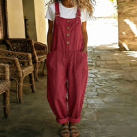 Tau™ Latzhosen-Stil Jumpsuit mit funktionalen Taschen - Rot