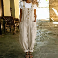 Tau™ Latzhosen-Stil Jumpsuit mit funktionalen Taschen - Beige