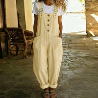 Tau™ Latzhosen-Stil Jumpsuit mit funktionalen Taschen - Gelb