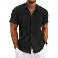 Arvian™-Hemd aus Baumwoll-Leinen im Lässig-Eleganten Stil - Schwarz