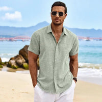 Arvian™-Hemd aus Baumwoll-Leinen im Lässig-Eleganten Stil - Hellgrün