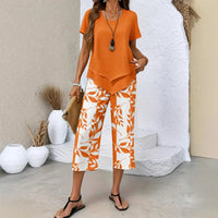 Nativ™ Set mit Lagenbluse und gemusterter Capri Hose - Orange