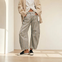 Alvida™ Hose mit Blumenmuster und weitem Fall - Streifen mit Grün