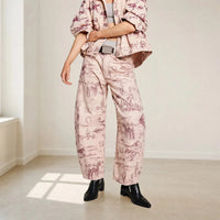 Alvida™ Hose mit Blumenmuster und weitem Fall - Khaki