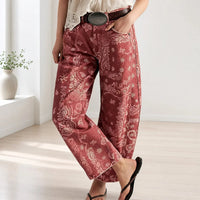 Alvida™ Hose mit Blumenmuster und weitem Fall - Blumenmuster und Rot