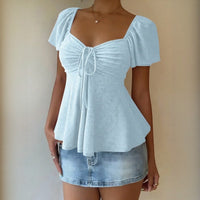 Fiorelle™ Bluse Mit Zartem Raffdetail und Leichtem Fall - Blau