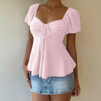 Fiorelle™ Bluse Mit Zartem Raffdetail und Leichtem Fall - Hellrosa