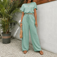 Juliette™ Premium-Viskose-Set mit Cropped-Bluse - Hellgrün