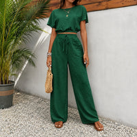 Juliette™ Premium-Viskose-Set mit Cropped-Bluse - Grün