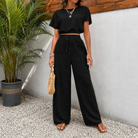 Juliette™ Premium-Viskose-Set mit Cropped-Bluse - Schwarz