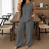 Viola™ Set aus Baumwoll-Leinen mit Minimalistischem Design - Grau