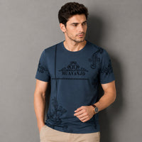Vittore™ Baumwoll-T-Shirt mit modernem Print / Für einen modernen Look zu jedem Anlass - Blau