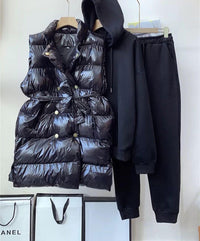 Emma | Trainingspaket Damen Bodywarmer & Jogginganzug - Schwarz