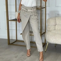 Calista™ Hose mit Asymmetrischem Design und Exklusivem Gürtel - Grau