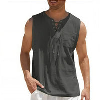 Zayron™ Tanktop aus Leinen-Baumwolle mit Modernem Schnitt und Lässigem Stil - Grau