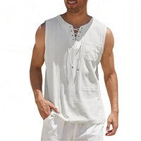 Zayron™ Tanktop aus Leinen-Baumwolle mit Modernem Schnitt und Lässigem Stil - Weiß