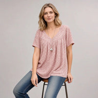 Lisboa™ Bluse aus Premium-Viskose mit V-Ausschnitt - Rosa