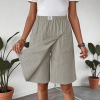 Celenne™ Skort aus Leinen-Baumwolle mit Premium-Komfort - Hellgrau
