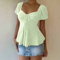 Fiorelle™ Bluse Mit Zartem Raffdetail und Leichtem Fall - Hellgrün