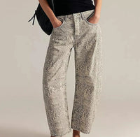 Alvida™ Hose mit Blumenmuster und weitem Fall - Hellgrau