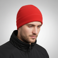 Winddichte Mütze aus Polarfleece für kalte Tage mit superweichem Tragekomfort - Rot