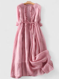 Karynthe | Damen Früher Frühling Elegantes Kleid – Strahlend Frühlingshaftes Kleid - Pink