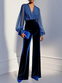 Maud™ - Eleganter Jumpsuit mit V-Ausschnitt - Blau