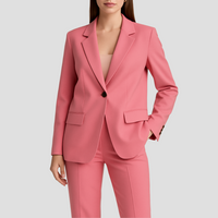 Damen Eleganter Sommer Taillierter Anzug - Rosa