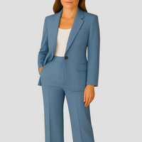 Damen Eleganter Sommer Taillierter Anzug - Blau