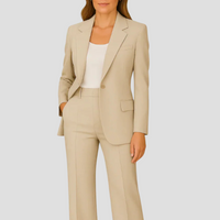 Damen Eleganter Sommer Taillierter Anzug - Beige