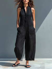 Lotte™ - Ärmelloser minimalistischer Jumpsuit - Schwarz