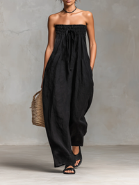 Nina™ - Eleganter Trägerloser Jumpsuit - Schwarz