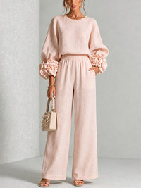 Rosalie | Damen Zweiteiler mit weiten Hosen - Blumen