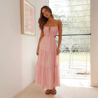 Zola | Damen Elegantes Sommerkleid – Sonniges Elegantes Sommerkleid - Pink