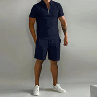 Magnus | Herren Polo Shorts Set - Dunkelblau