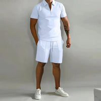 Magnus | Herren Polo Shorts Set - Weiß