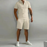 Magnus | Herren Polo Shorts Set - Beige